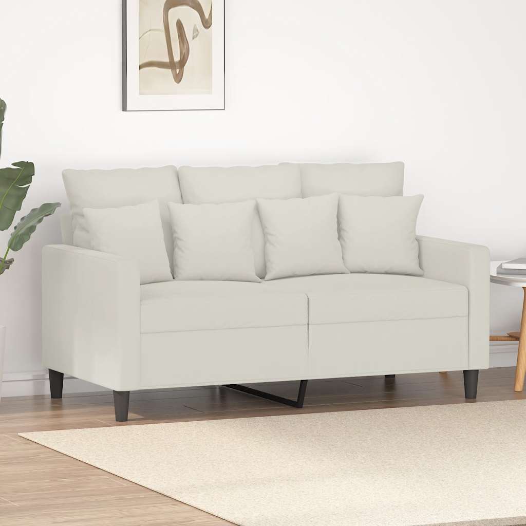 Vidaxl tweezitsbank 120 cm fluweel crèmekleurig
