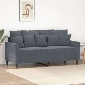Vidaxl tweezitsbank 140 cm fluweel donkergrijs