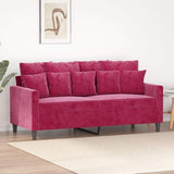 Vidaxl tweezitsbank 140 cm fluweel wijnrood