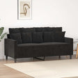 Vidaxl tweezitsbank 140 cm fluweel zwart