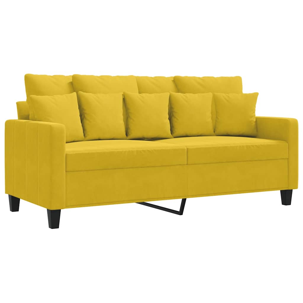 Vidaxl tweezitsbank 140 cm fluweel geel