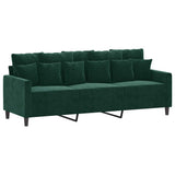 Vidaxl driezitsbank 180 cm fluweel donkergroen