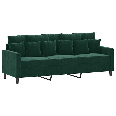 Vidaxl driezitsbank 180 cm fluweel donkergroen