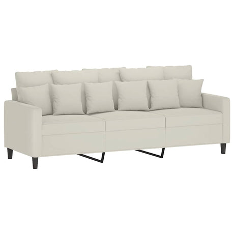 Vidaxl driezitsbank 180 cm fluweel crèmekleurig