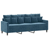 Vidaxl driezitsbank 180 cm fluweel blauw