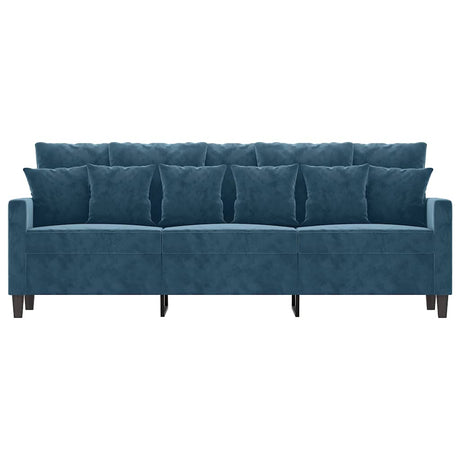 Vidaxl driezitsbank 180 cm fluweel blauw