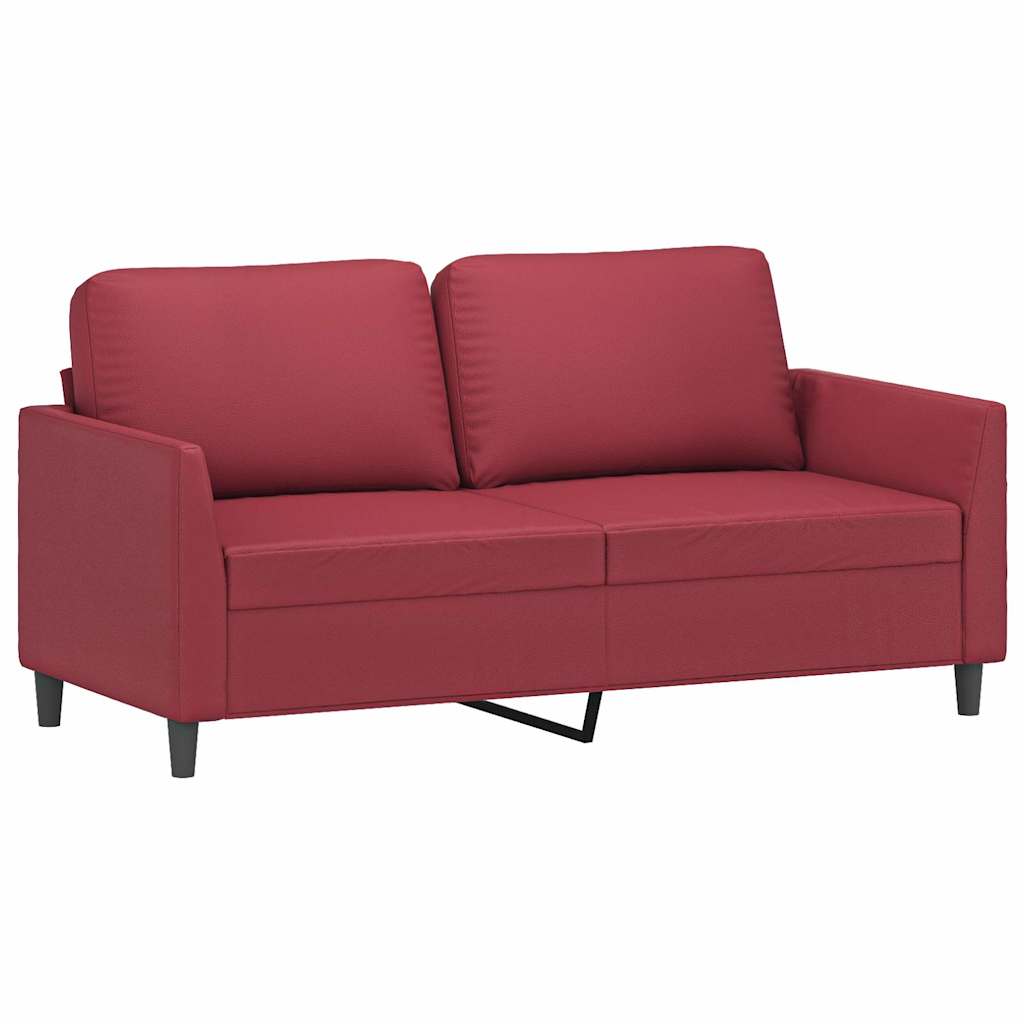 Vidaxl tweezitsbank 140 cm kunstleer wijnrood