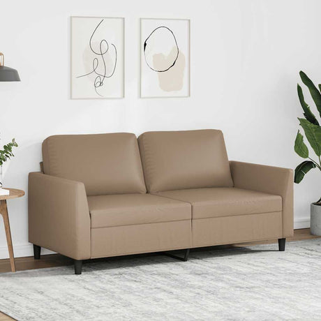 Vidaxl tweezitsbank 140 cm kunstleer cappuccinokleurig