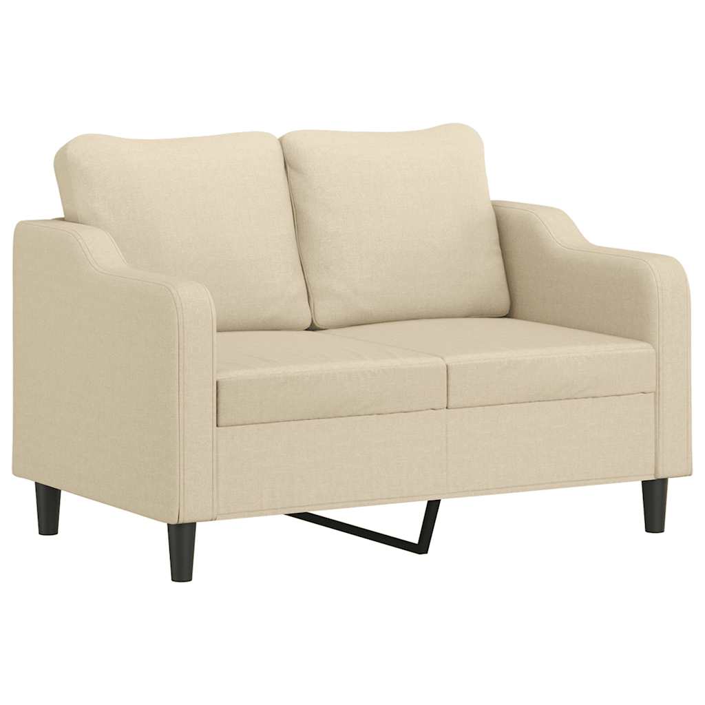 Vidaxl tweezitsbank 120 cm stof crèmekleurig