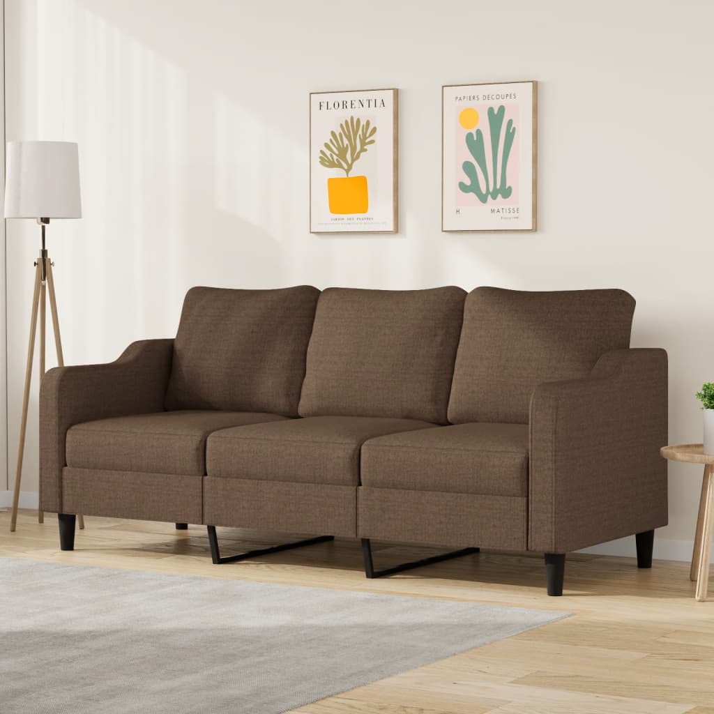 Vidaxl driezitsbank 180 cm stof bruin