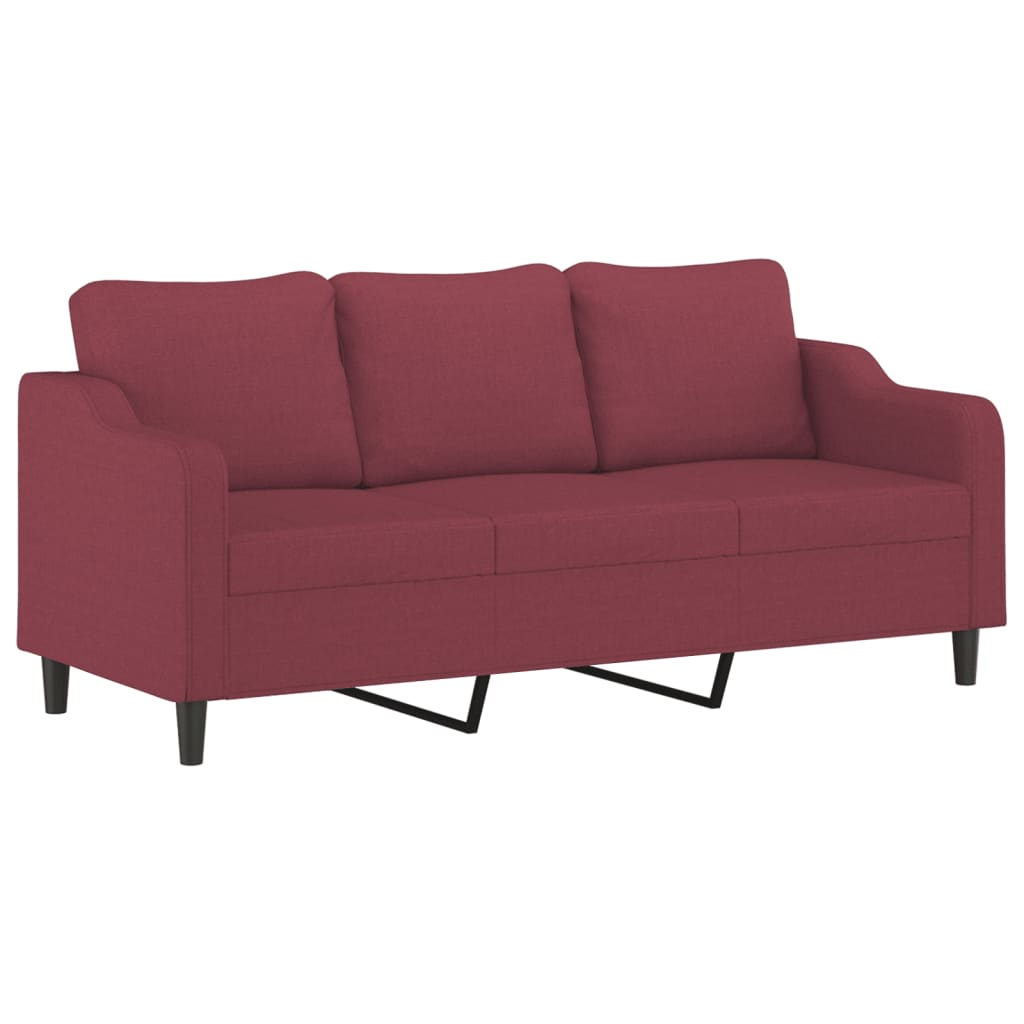 Vidaxl driezitsbank 180 cm stof wijnrood