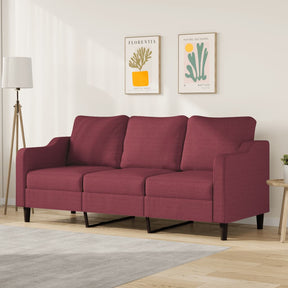 Vidaxl driezitsbank 180 cm stof wijnrood