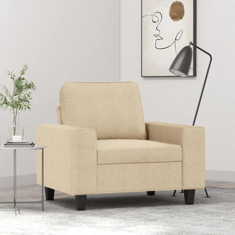 Vidaxl fauteuil 60 cm stof crèmekleurig