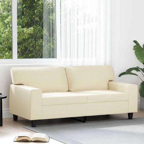 Vidaxl tweezitsbank 140 cm kunstleer crèmekleurig
