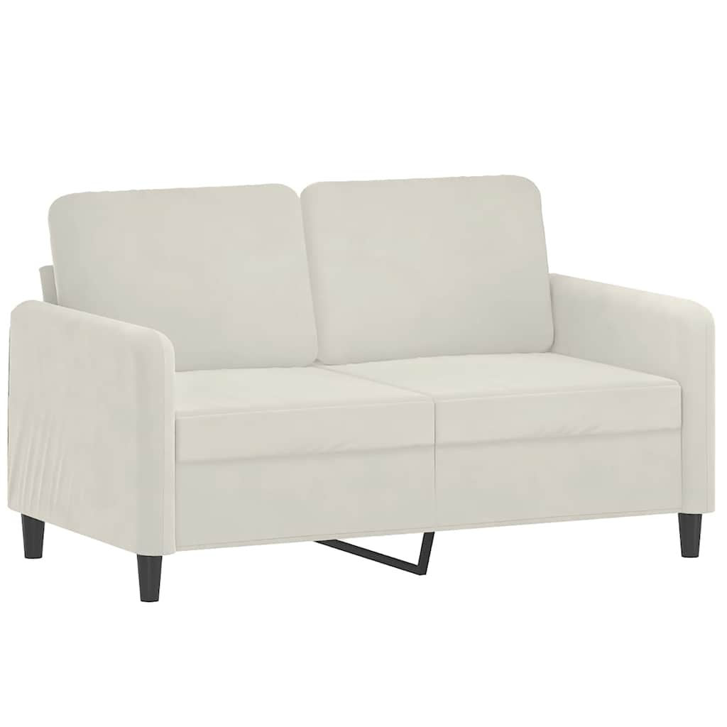 Vidaxl tweezitsbank 120 cm fluweel crèmekleurig
