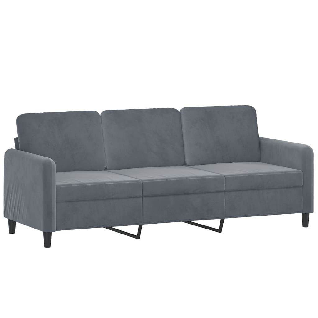 Vidaxl driezitsbank 180 cm fluweel donkergrijs