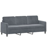 Vidaxl driezitsbank 180 cm fluweel donkergrijs
