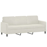 Vidaxl driezitsbank 180 cm fluweel crèmekleurig