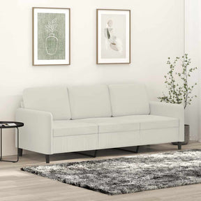 Vidaxl driezitsbank 180 cm fluweel crèmekleurig