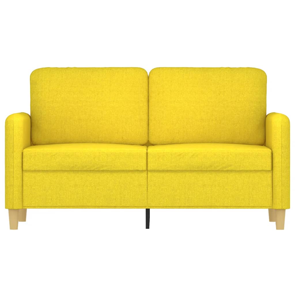 Vidaxl tweezitsbank 120 cm stof lichtgeel