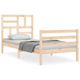 Vidaxl bedframe met hoofdbord massief hout 100x200 cm
