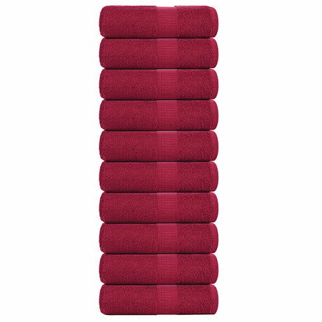 VidaXL ręczniki dla gości żaba 10 szt. 30x50 cm 360 g m² bordowy