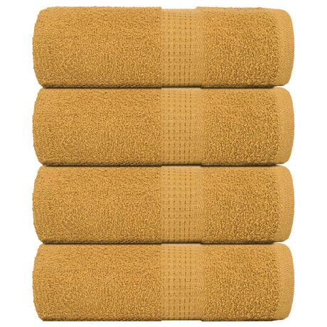 VidaXL ręczniki dla gości żaba 4 szt. 30x50 cm 360 g m², złote