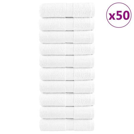 Ręczniki dla gości VidaXL, 50 szt., 600 g m², 30x50 cm, białe