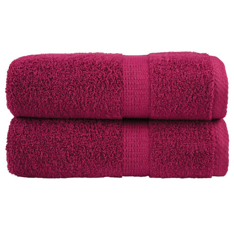 VidaXL ręczniki dla gości, 2 szt., 600 g m², 30x50 cm, burgundowo-czerwone