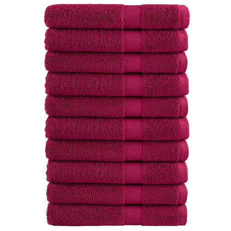 VidaXL ręczniki solund 10 szt. 600 g m² 100x200 cm burgundowo-czerwone