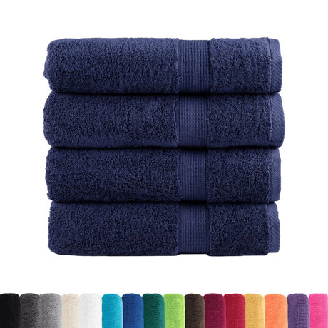 VidaXL ręczniki kąpielowe solund 4 szt. 600 g m² 100x150 cm granatowe