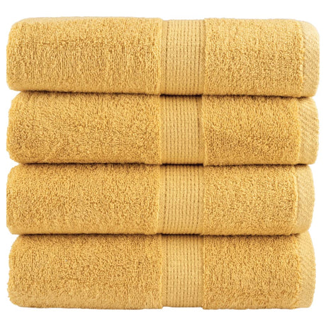 Ręczniki dla gości VidaXL, 4 szt., 600 g m², 30x50 cm, w kolorze złotym