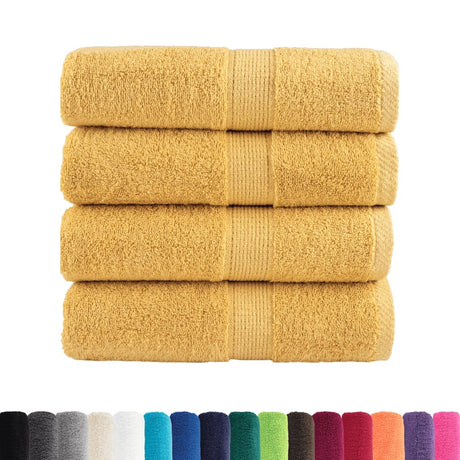 Ręczniki dla gości VidaXL, 4 szt., 600 g m², 30x50 cm, w kolorze złotym