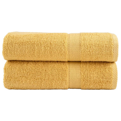 VidaXL Ręczniki kąpielowe SOLUND 2 szt. 600 g m² 70x140 cm w kolorze złotym