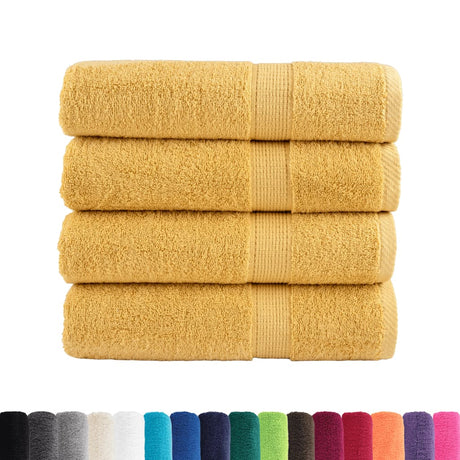 VidaXL ręczniki kąpielowe solund 4 szt. 600 g m² 70x140 cm w kolorze złotym