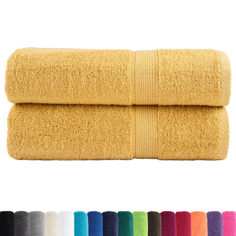 VidaXL ręczniki kąpielowe solund 2 szt. 600 g m² 100x150 cm w kolorze złotym