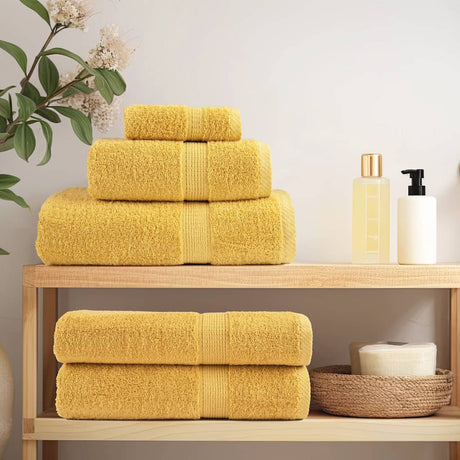 VidaXL ręczniki kąpielowe solund 4 szt. 600 g m² 100x150 cm w kolorze złotym