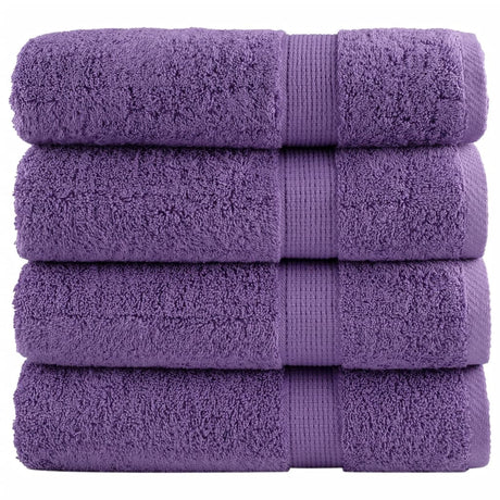 VidaXL Ręczniki SOLUND 4 szt. 600 g m² 50x100 cm fioletowe