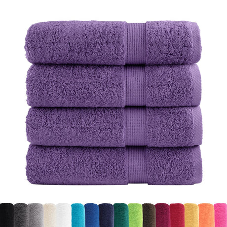 VidaXL Ręczniki SOLUND 4 szt. 600 g m² 50x100 cm fioletowe