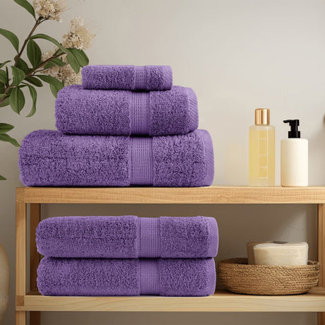 VidaXL Ręczniki SOLUND 4 szt. 600 g m² 50x100 cm fioletowe