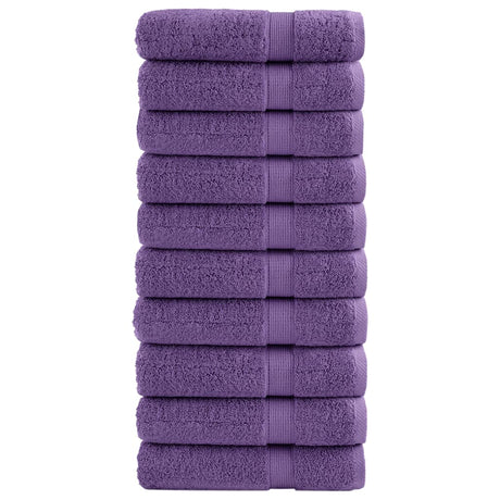 VidaXL ręczniki kąpielowe, 10 szt., 600 g m², 70x140 cm, fioletowe