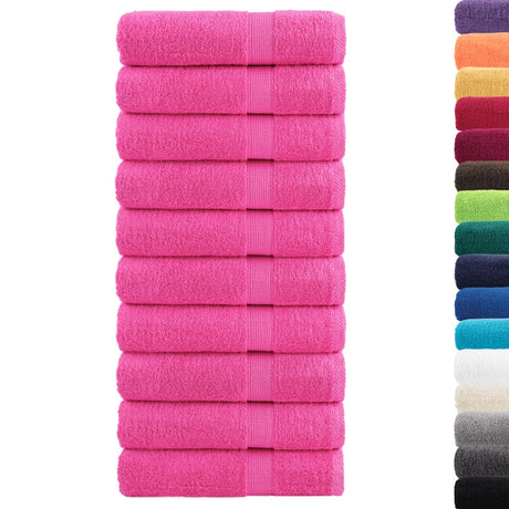 VidaXL ręczniki kąpielowe, 10 szt., 600 g m², 70x140 cm, różowe
