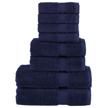 VidaXL 8-częściowy zestaw ręczników, solund, 600 g m², granatowy