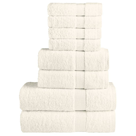 VidaXL 8-częściowy zestaw ręczników, kremowy, 600 g m²
