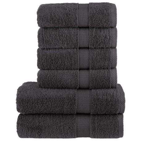 Vidaxl 6-częściowy zestaw ręczników, solund, 600 g m², antracyt