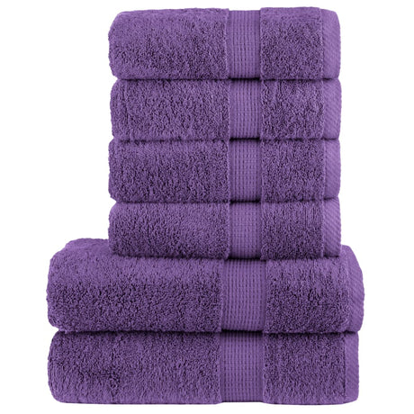 VidaXL 6-częściowy zestaw ręczników SOLUND 600 g m², fioletowy
