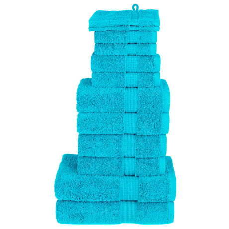 VidaXL 12-częściowy zestaw ręczników, 600 g m², turkusowy