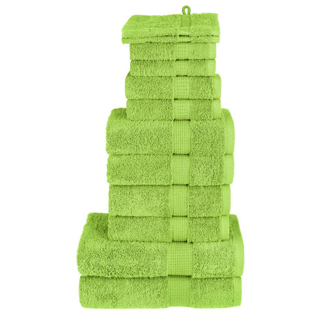 VidaXL 12-częściowy zestaw ręczników, 600 g m², zielony
