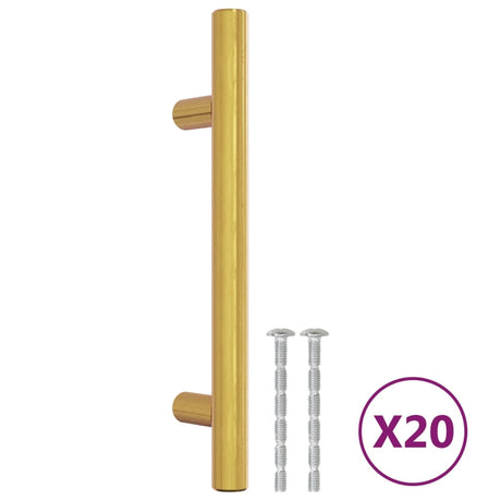 VidaXL uchwyty 20 szt. 96 mm ze stali nierdzewnej w kolorze złotym
