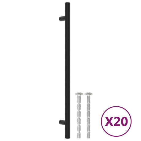 VidaXL uchwyty 20 szt. 224 mm ze stali nierdzewnej w kolorze czarnym
